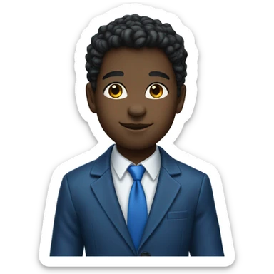 Black friendly young panther wearing a blue blazer sticker