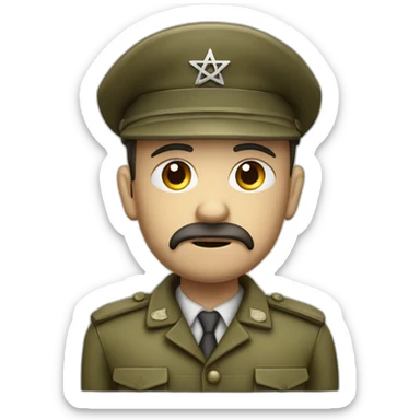 sad upset jewish combat solider magen david full body sticker