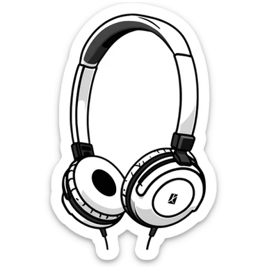 Premium white Sony headphones with large ear cups and sleek modern design sticker