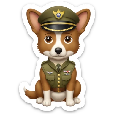 One brown Aussie dog military gear  sticker