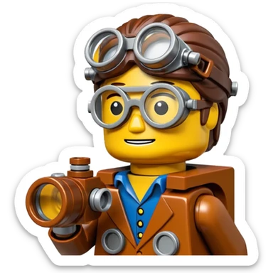Steampunk Inventor lego toy sticker