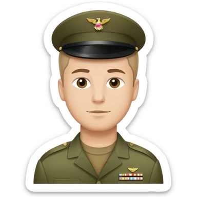 Military man whitout hat sticker