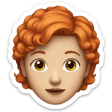 red-haired girl with short hair  sticker