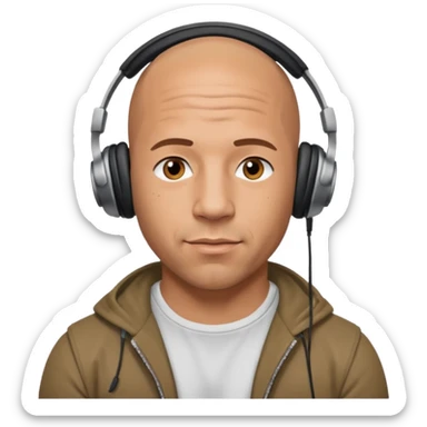 VIN DIESEL with headphones  sticker