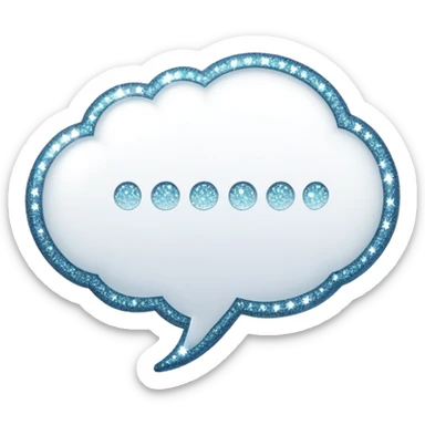magical white speech bubble with sparkles and poof effect sticker