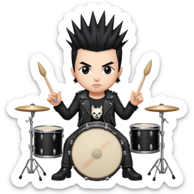 drummer punk animal sticker