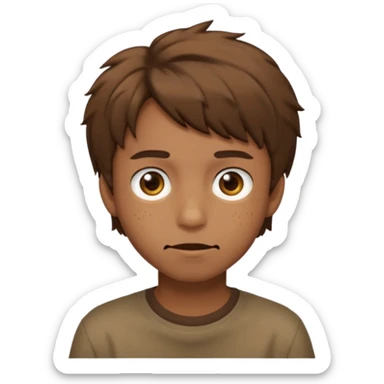 Felix Freckles straykids emoji shaggy hair the color browm sticker