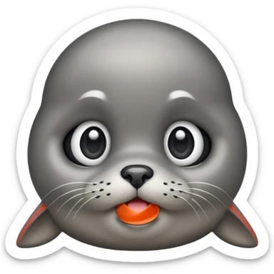 cute dump seal, tilt head sticker