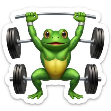 weightlifting frog sticker