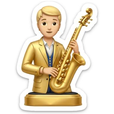 musician statue gold sticker