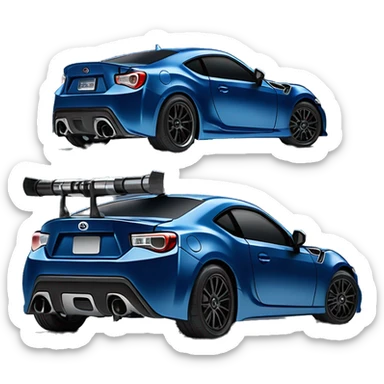 Rear view Fr-s Haunted Darth Vader’s dark pearl-blue race car, glowing light saber bumpers, wide rear wing, silver wheels  sticker