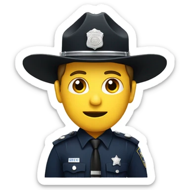 a police officer with a sombrero sticker