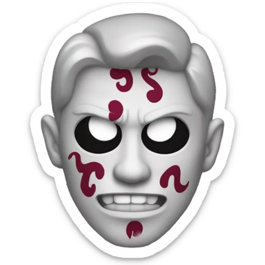 Evil Demon with a Burgundy paisley Bandana sticker