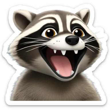 raccoon giggling  sticker