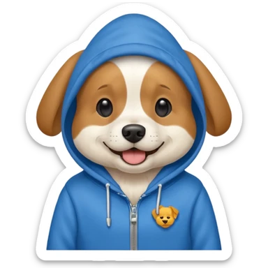 dog wearing hoodie sticker