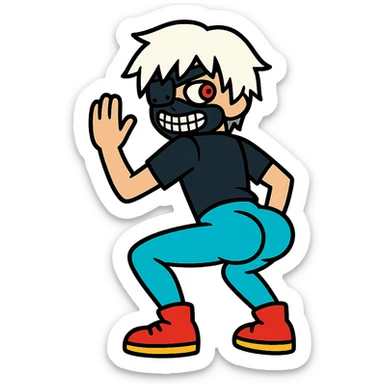 Kaneki from Tokyo Ghoul twerking sticker