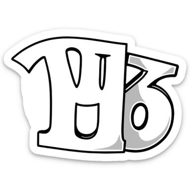 letters BLK in black western font with silver outline sticker