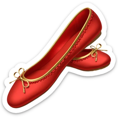 rococó zapatillas de ballet rojo con dorado sticker