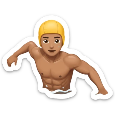 person swimming in water doing freestyle sticker