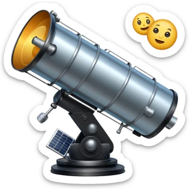 Hubble Space Telescope emoji style, realistic proportions, professional, focus on telescope body, smaller solar panels sticker