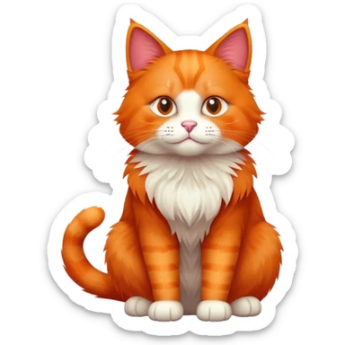 red cat sitting full body sticker