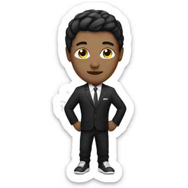 Handball player with a white and black suit sticker