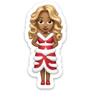 Mariah Carey in candy cane dress sticker