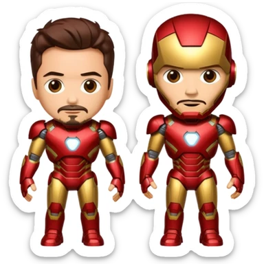 emoji of tony stark iron man sticker