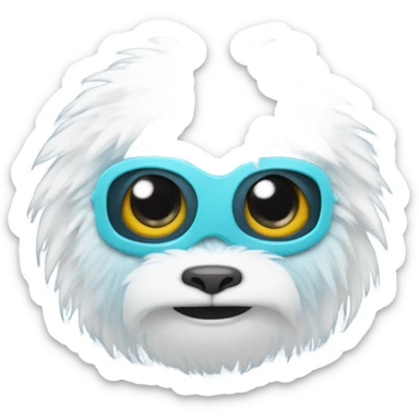 cute baby yeti with sleep mask sticker