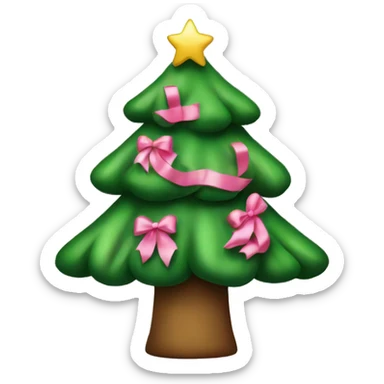 Christmas tree with little pink bows  sticker