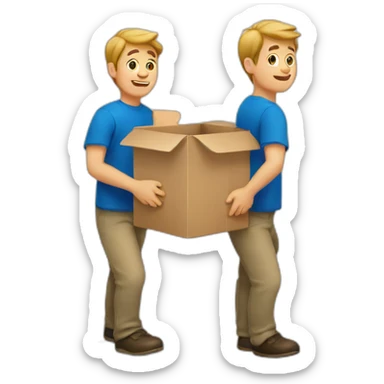 Finnish guy carries a box sticker