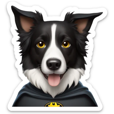 Border Collie with batman costume sticker