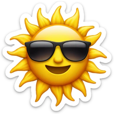 sun with sunglasses sticker