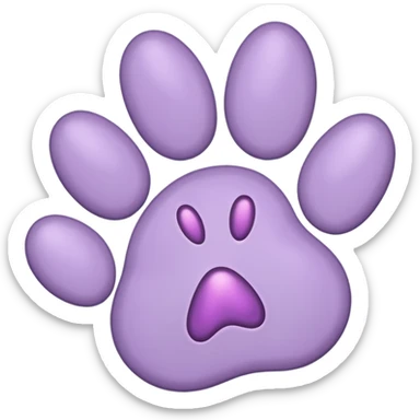 Lilac paw print sticker