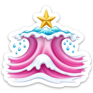 Beach waves with star in the middle (pink sea) sticker