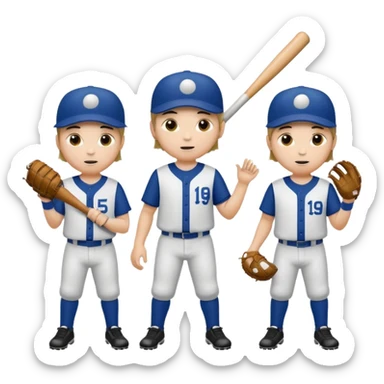 amigos jugando baseball solo hombres de un solo color  sticker