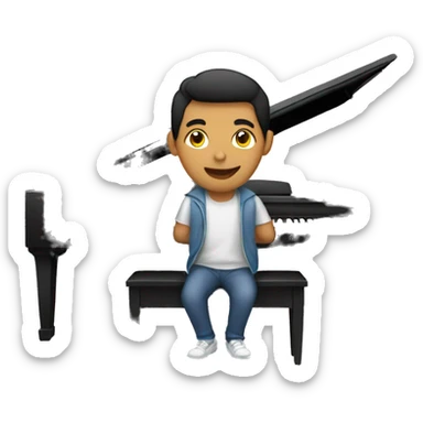 Filipino guy playing piano  sticker