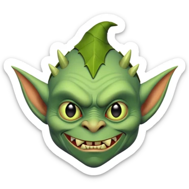 Mischievous, evil goblin creepy sticker