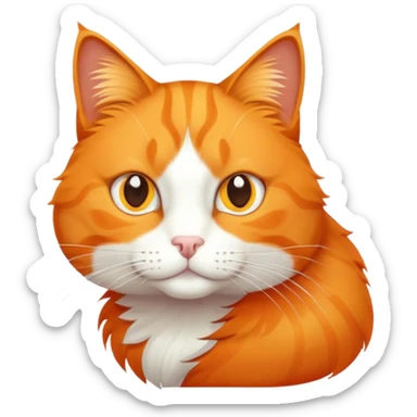 Eine orange Katze mir weissen augen sticker
