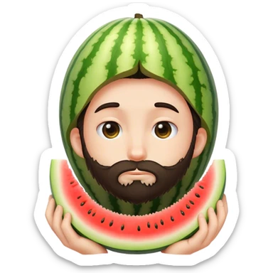 A wee Shy hairy melon  sticker