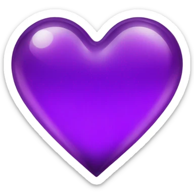 Shiny glass violet heart  sticker