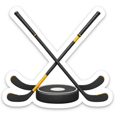 two hockey sticks crossing and a puck like two of this emoji crossing: 🏒  sticker