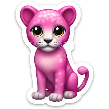 Pink ombre full body panther with glitter  sticker