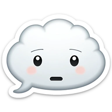 empty thought bubble, jagged outline, expressive cartoon, no face sticker