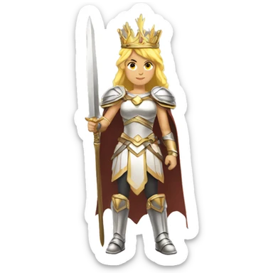 Blond Valkyrie full body with crown sticker