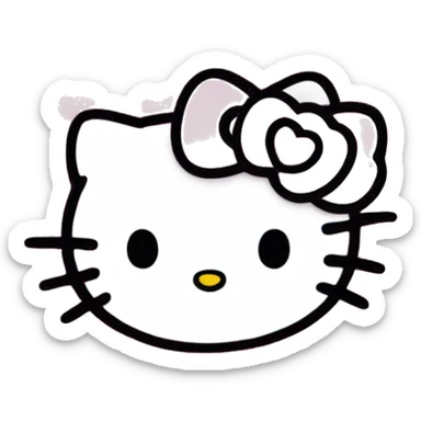 Hello Kitty With Pink Hearts Around Head  sticker