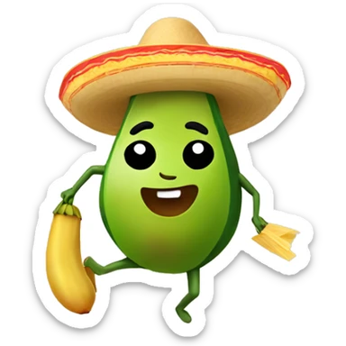 Dancing Mexican avocado with tamales  sticker