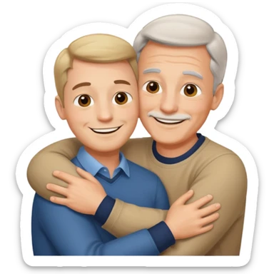 father-in-law and son-in-law hugging sticker