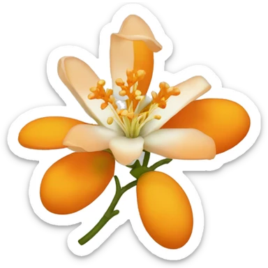 Orange blossom flower sticker
