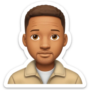 will smith with no beard sticker